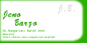 jeno barzo business card